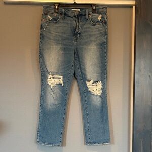 Madewell Light Blue Distressed Skinny Jeans